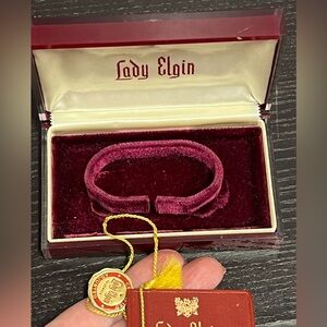 Vintage Lady Elgin Watch Box Only Velvet Lined Jewelry Watch Box